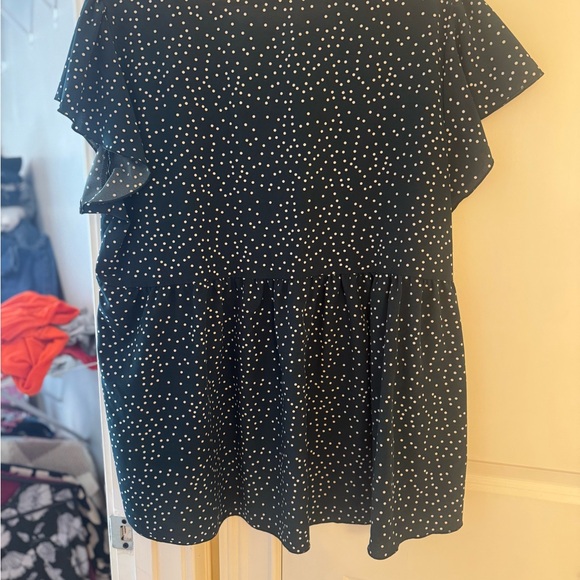 SHEIN Navy Blue Polka Dot Blouse - Picture 2 of 3